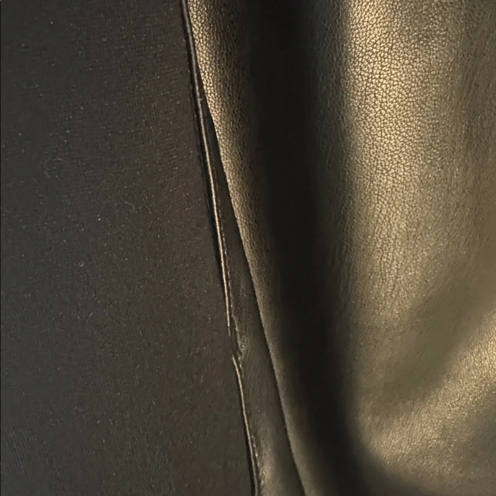 Ann Taylor Black Faux Leather and ponte Mini Dress XXL back zipper - Picture 2 of 4